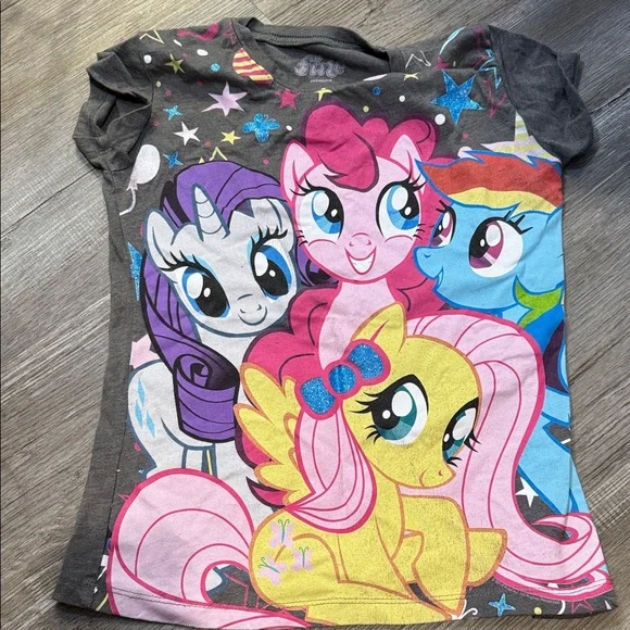 My Little Pony Short Sleeve Tee - Gray with Pink and Yellow - Picture 3 of 4